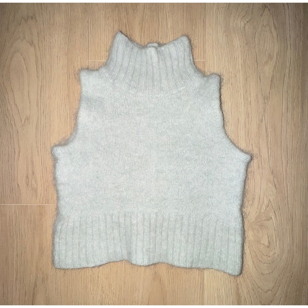Zara Alpaca Wool Knit Mock Neck‎ Sweater Vest